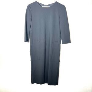 NWT Zara black 3/4 sleeves business casual shift dress size small S B128